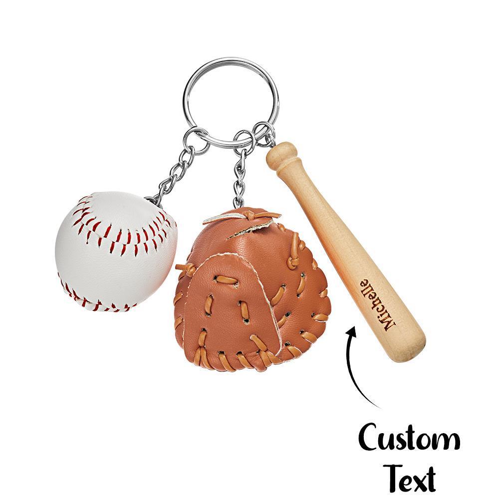 Custom Engraved Baseball Keychains in a Variety of Colors as Gifts for Friends - 