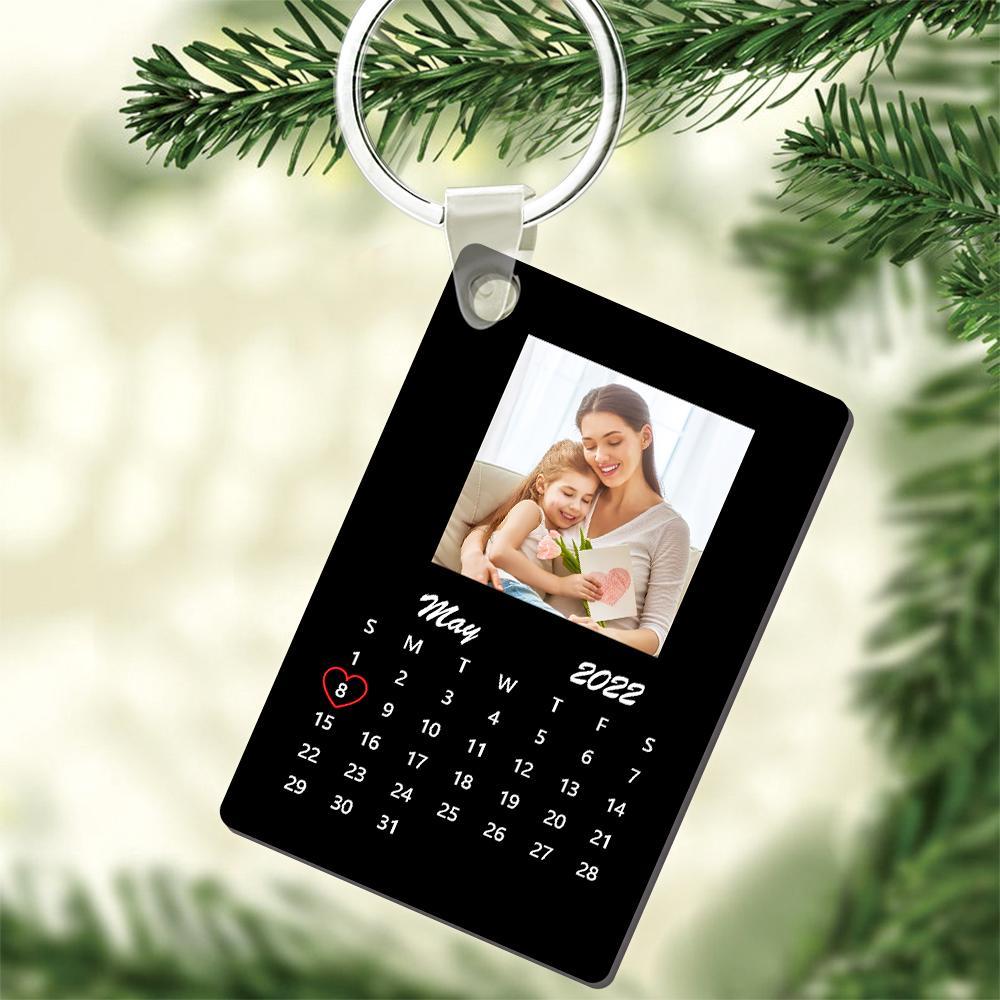 Custom Keychain Calendar Photo Keychain Mother's Day Gift - 