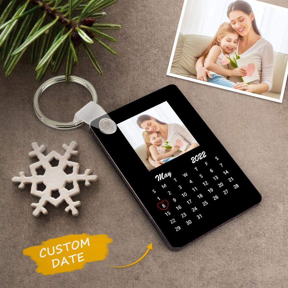 Custom Keychain Calendar Photo Keychain Mother's Day Gift - 