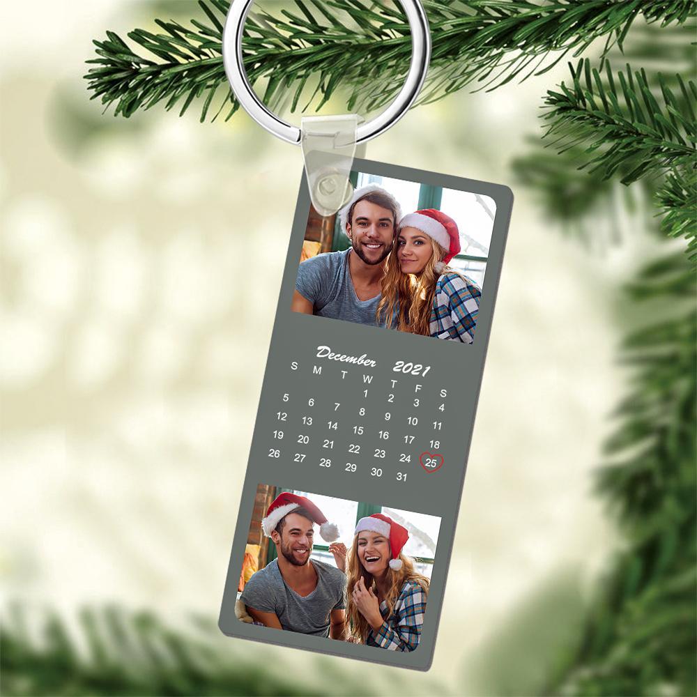 Christmas Gifts - Custom Tag Keychain Best Love In Winter Calendar Keychain - 