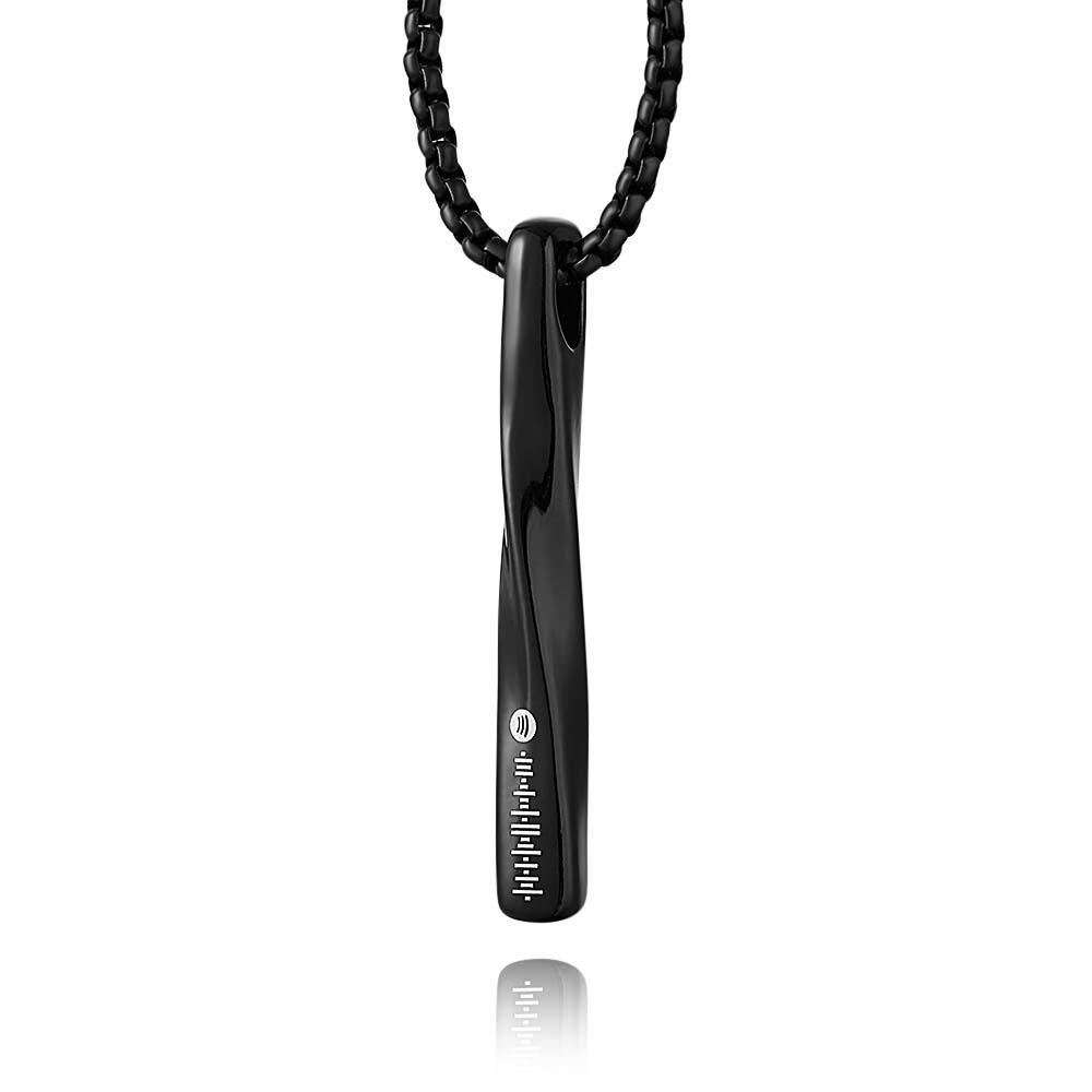 Scannable Spotify Code Twisted Bar Necklace Custom Jewelry Gifts For Her - soufeelmy