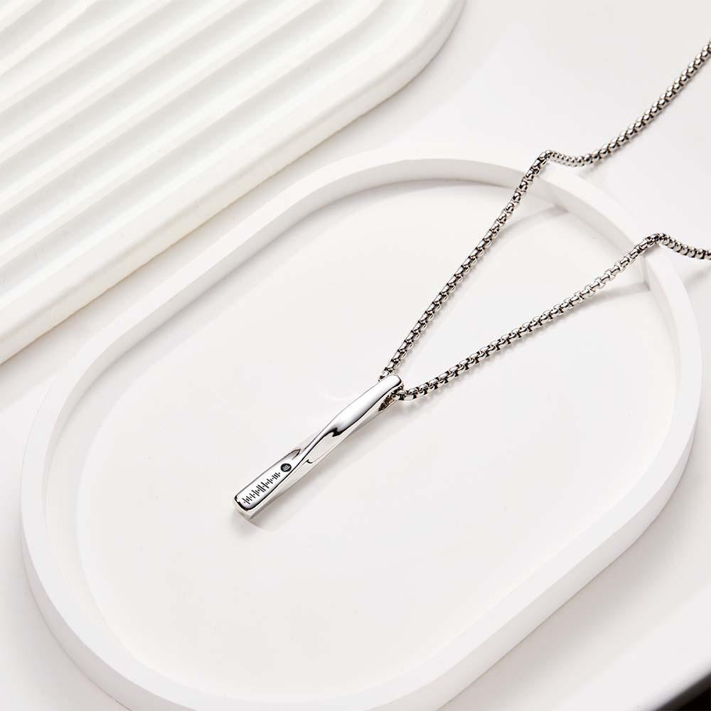 Scannable Spotify Code Twisted Bar Necklace Custom Jewelry Gifts For Her - soufeelmy