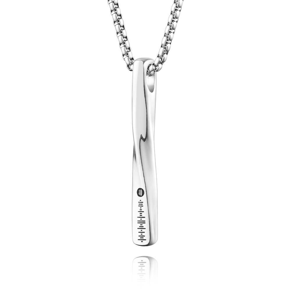 Scannable Spotify Code Twisted Bar Necklace Custom Jewelry Gifts For Her - soufeelmy