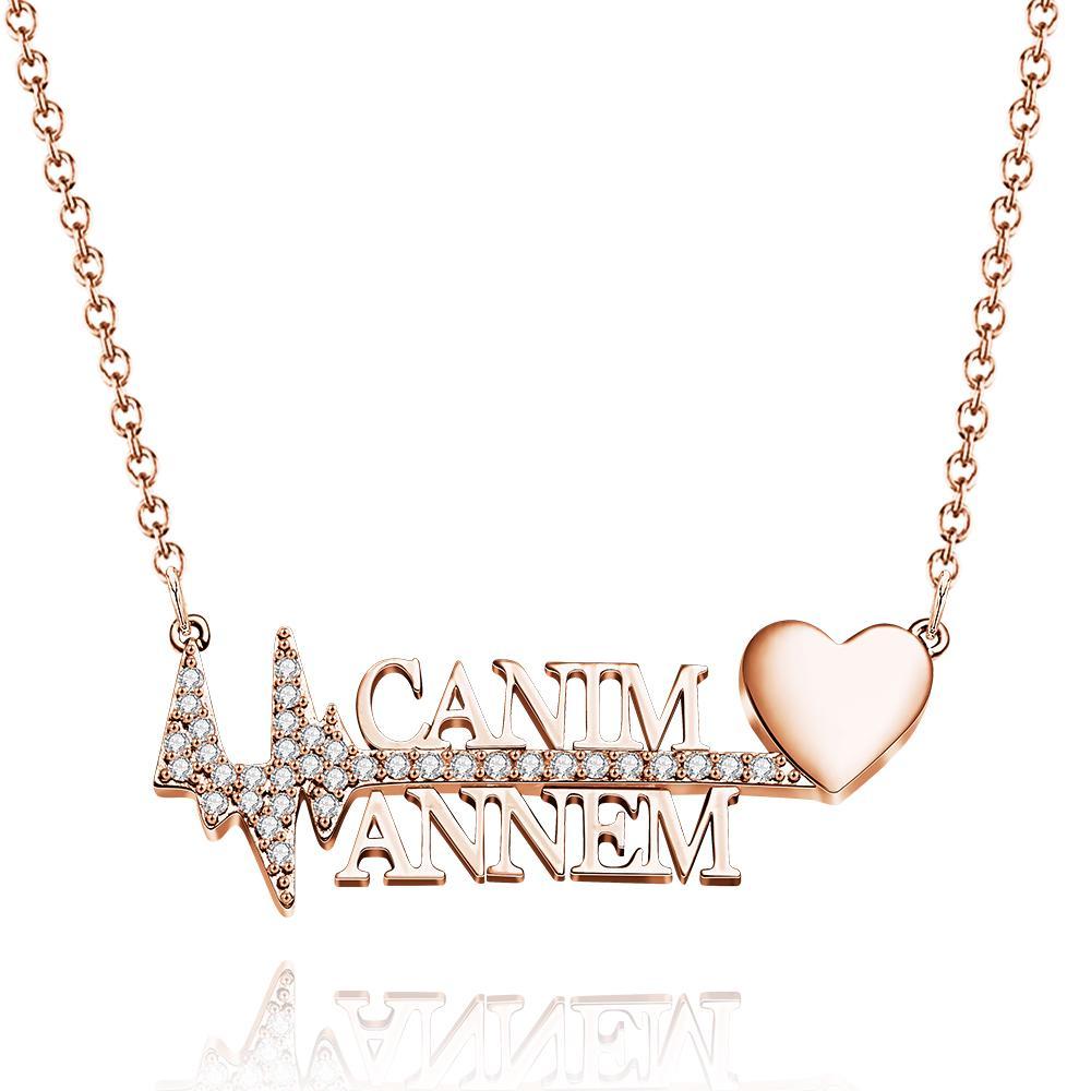 Personalized Heartbeat Name Necklace Creative Love Pendant Jewelry Gifts for Her - soufeelmy