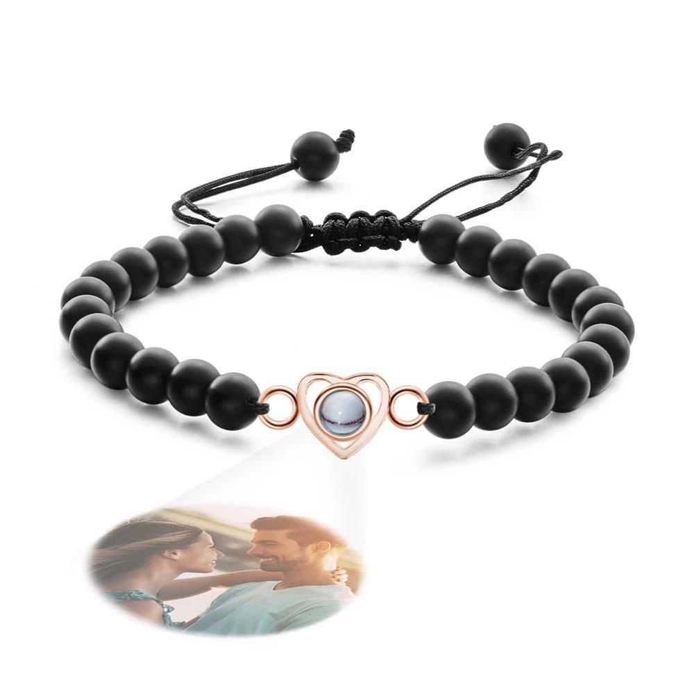 Personalized Photo Projection Beads Bracelet Heart-Shaped Bracelet Beautiful Gift For Her - soufeelmy