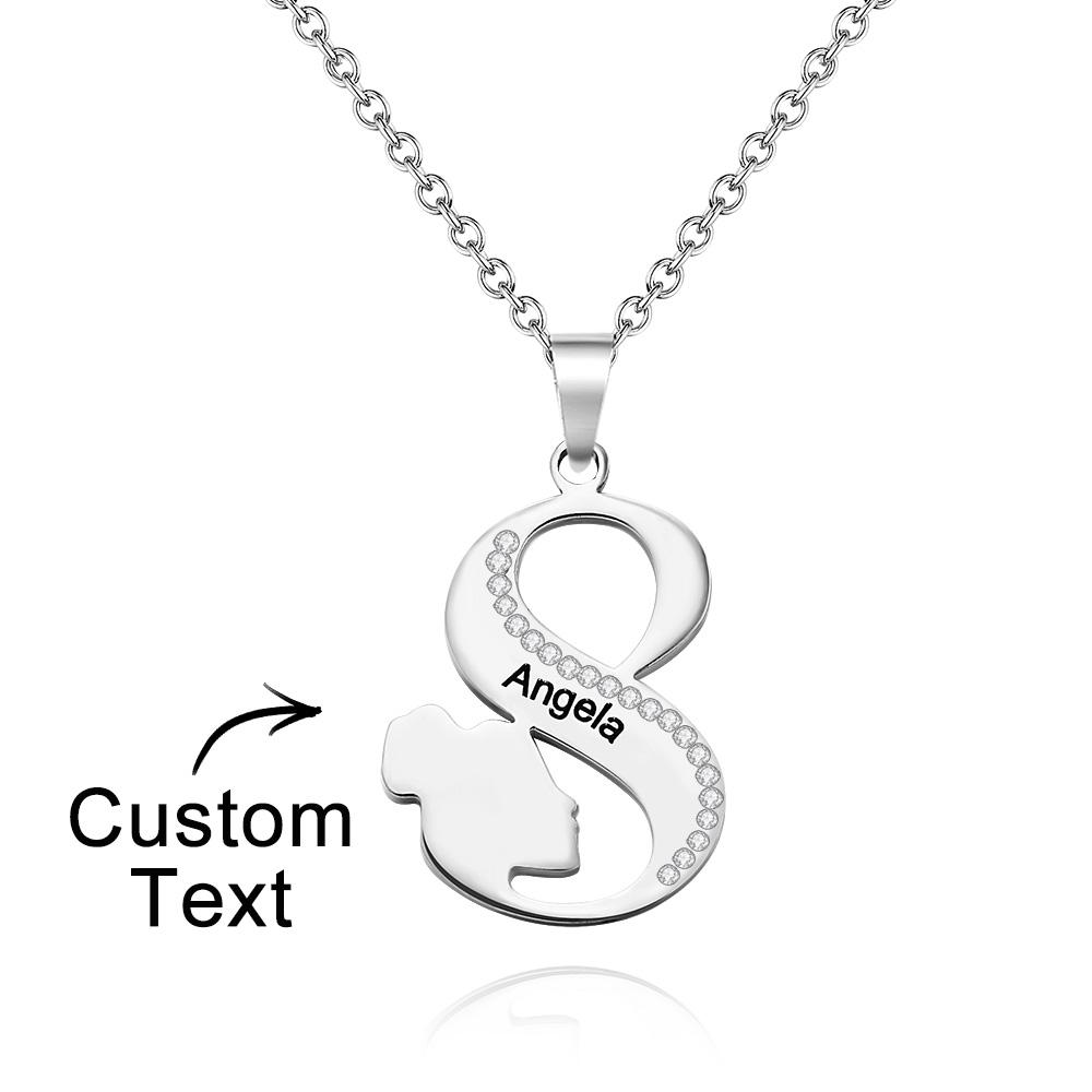 Engraved Women S Line Rhinestones Necklace Elegant Pendant Jewelry For Her - soufeelmy
