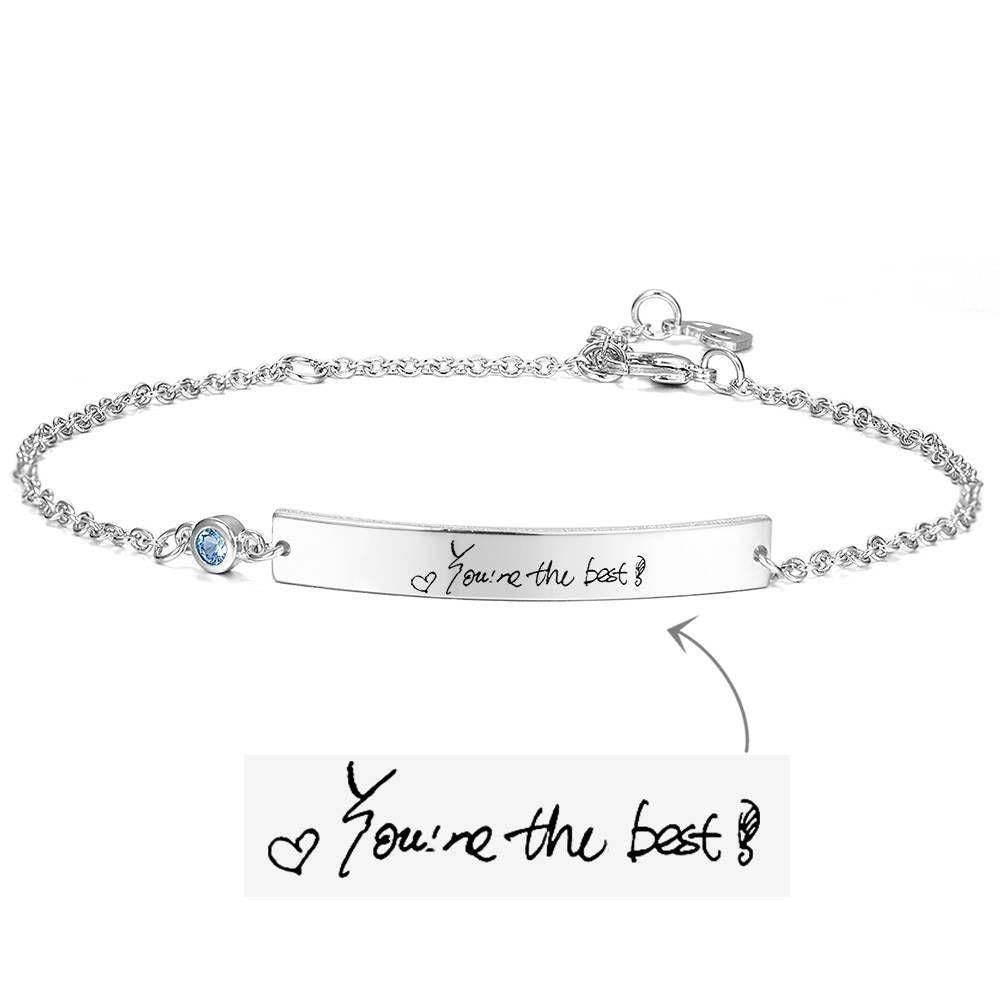 Personalized Photo Bracelet, Handwriting Bracelet 14K Plated Gold - Golden - soufeelus