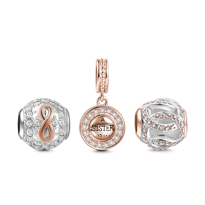 Sisters Charm Set of 3 Silver - soufeelus