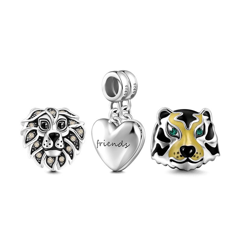Forever Friends Charm Set of 3 Silver - soufeelus