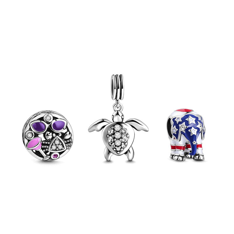 Holiday Charm Set of 3 Silver - soufeelus