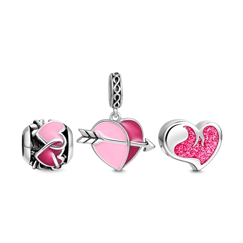 Fall in Love Charm Set of 3 Silver - soufeelus