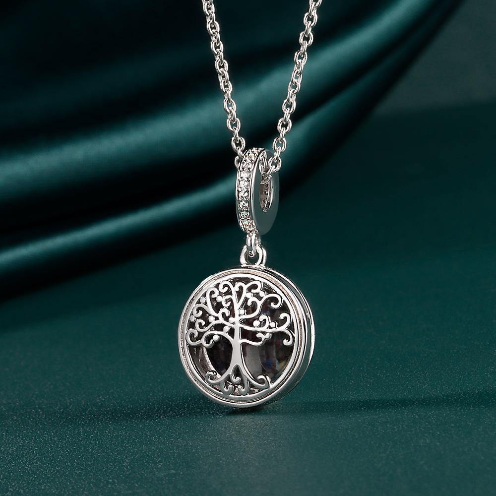 Photo Locket Necklace Family Tree Keepsake Gift Platinum Plated Gifts for Mom - soufeelus