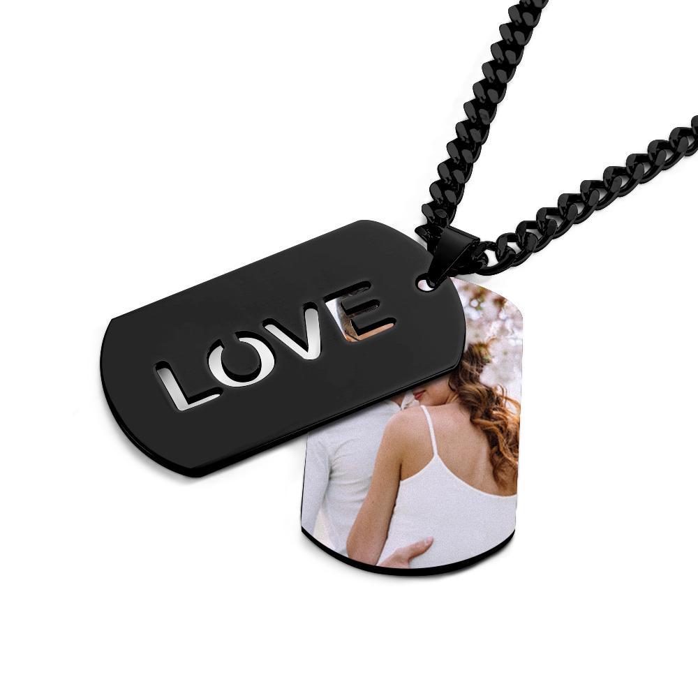 Double Dog Tag Personalised Message Steel Mens Pendants Men Women Boyfriend Bride Groomsman Gift - soufeelmy