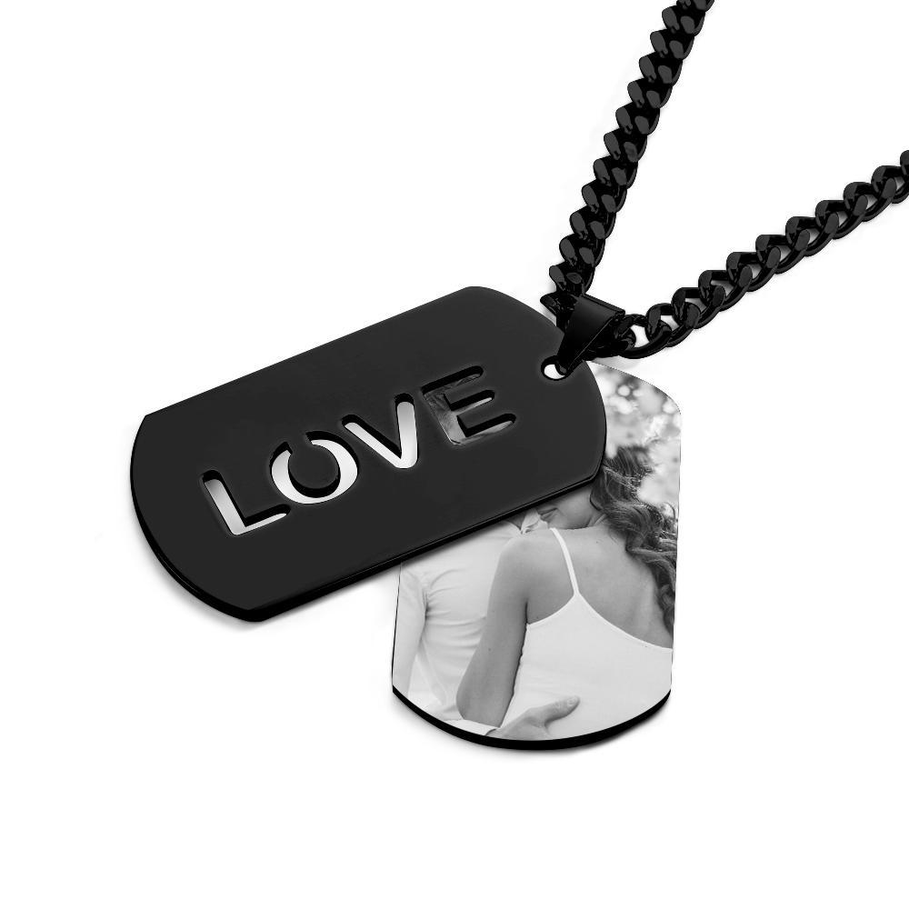 Double Dog Tag Personalised Message Steel Mens Pendants Men Women Boyfriend Bride Groomsman Gift - soufeelmy