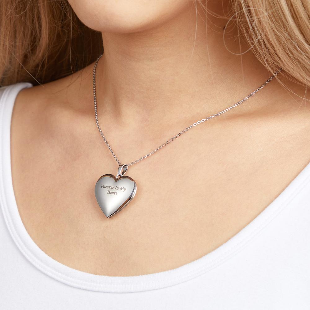 Custom Photo Engraved Neckalce Heart Pendant Exquisite Couple Gifts - soufeelmy