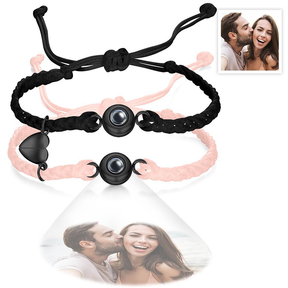 Custom Photo Projection Bracelet Woven Magnetic Bracelet Anniversary Gift - soufeelmy