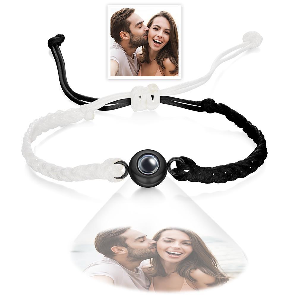 Custom Photo Projection Bracelet Black and White Colorblock Bracelet Creative Gift - soufeelmy