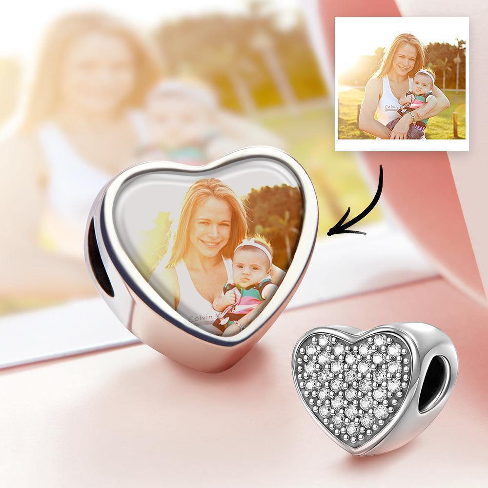 Pave cz Heart Photo Charm - soufeelus