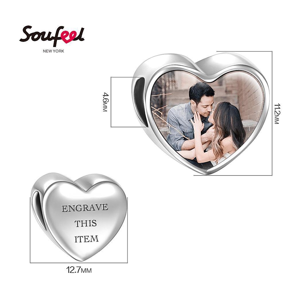 Engraved Heart Photo Charm - soufeelus