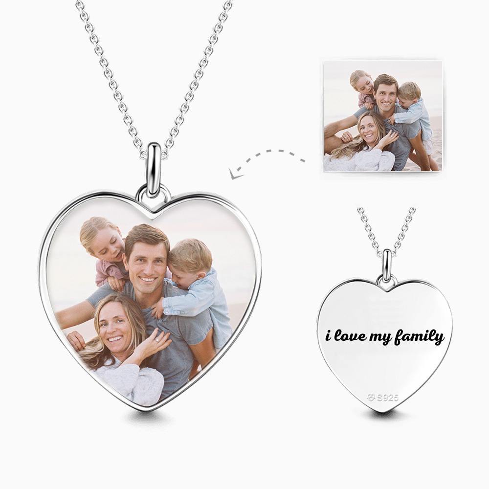 Engraved Heart Photo Necklace - soufeelus