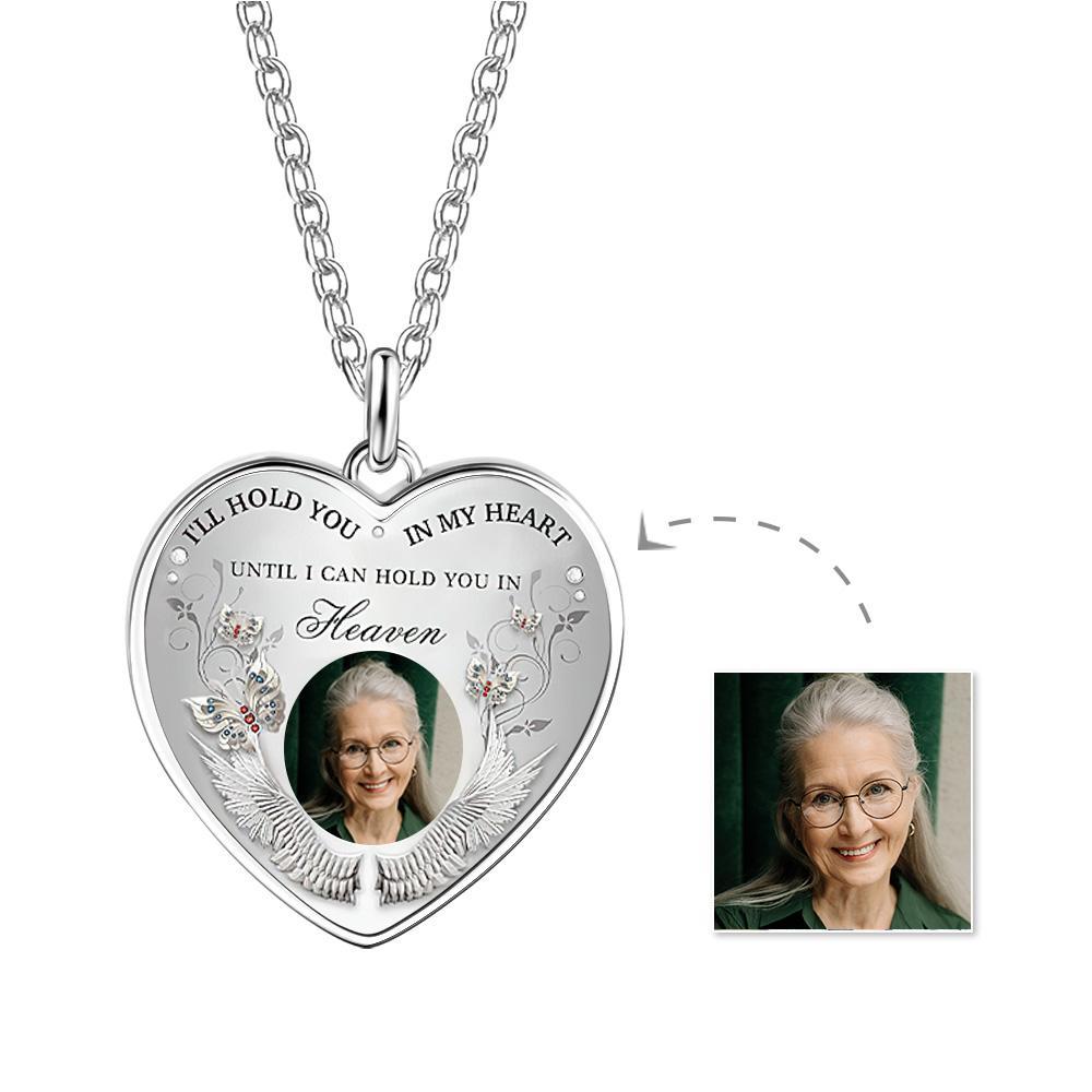 Custom Photo Necklace Hold You in My Heart Metal Gifts - soufeelmy