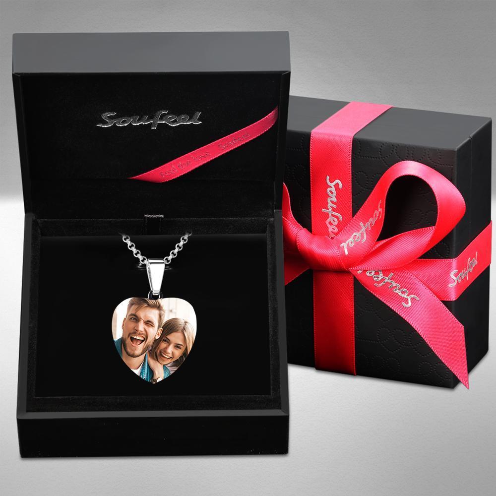 Scannable Spotify Code Necklace Engraved Heart Tag Necklace Custom Music Song Necklace Gifts for Her - 