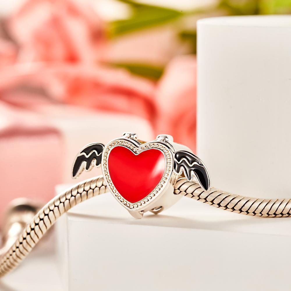 Custom Photo Charm Angel Wings Love Gifts for Couple -