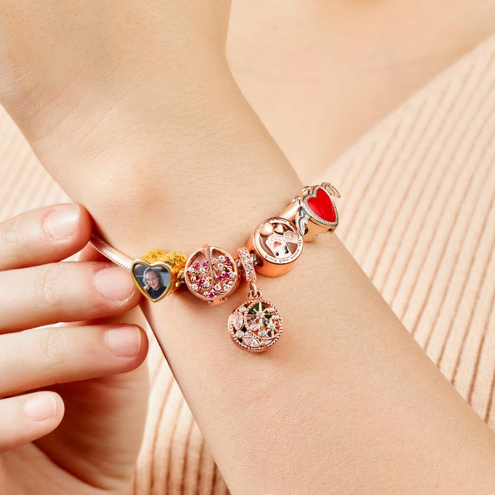 Custom Photo Charm Angel Wings Love Gifts for Couple -