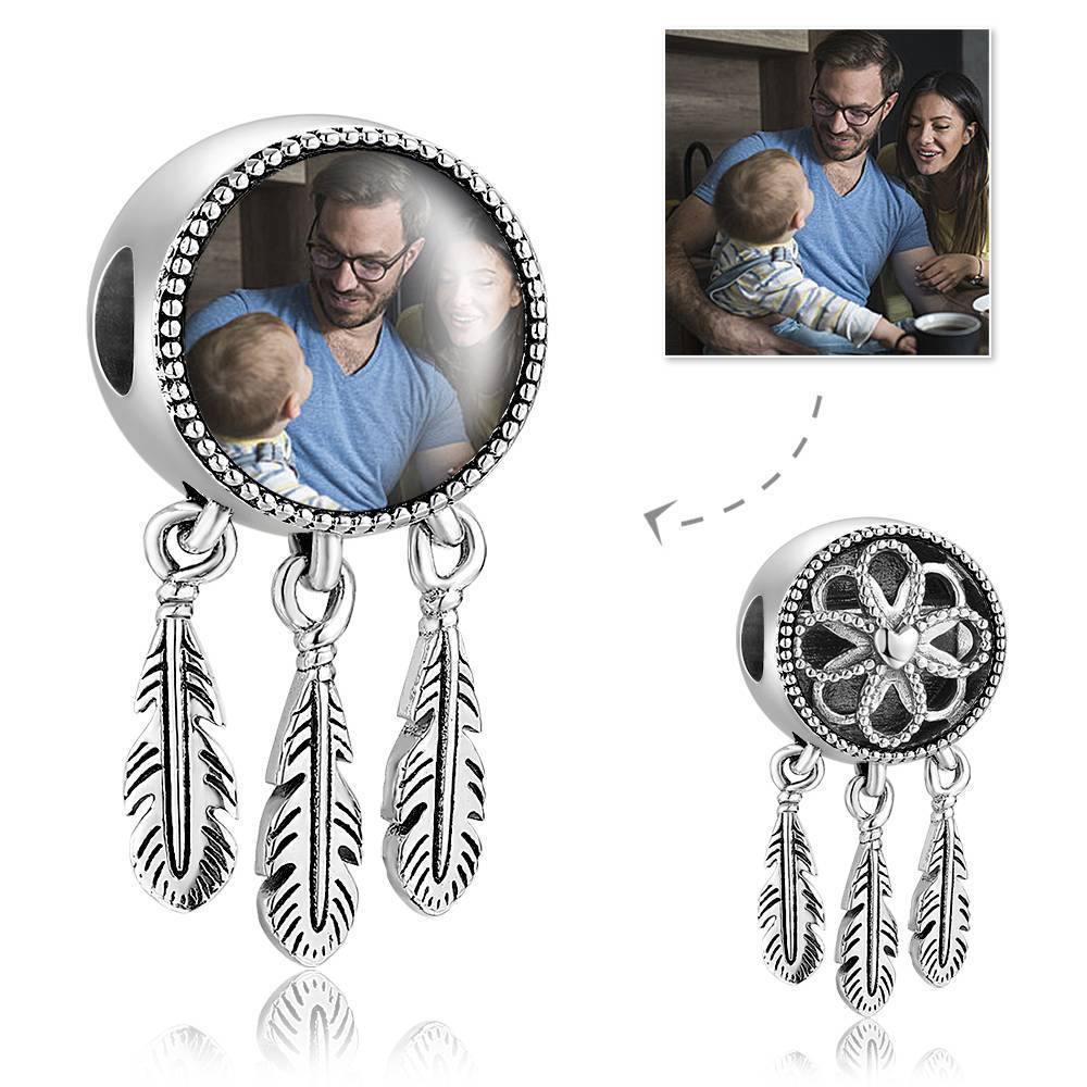 Dreamcatcher Engraved Photo Charm 14K Gold Plated - soufeelus