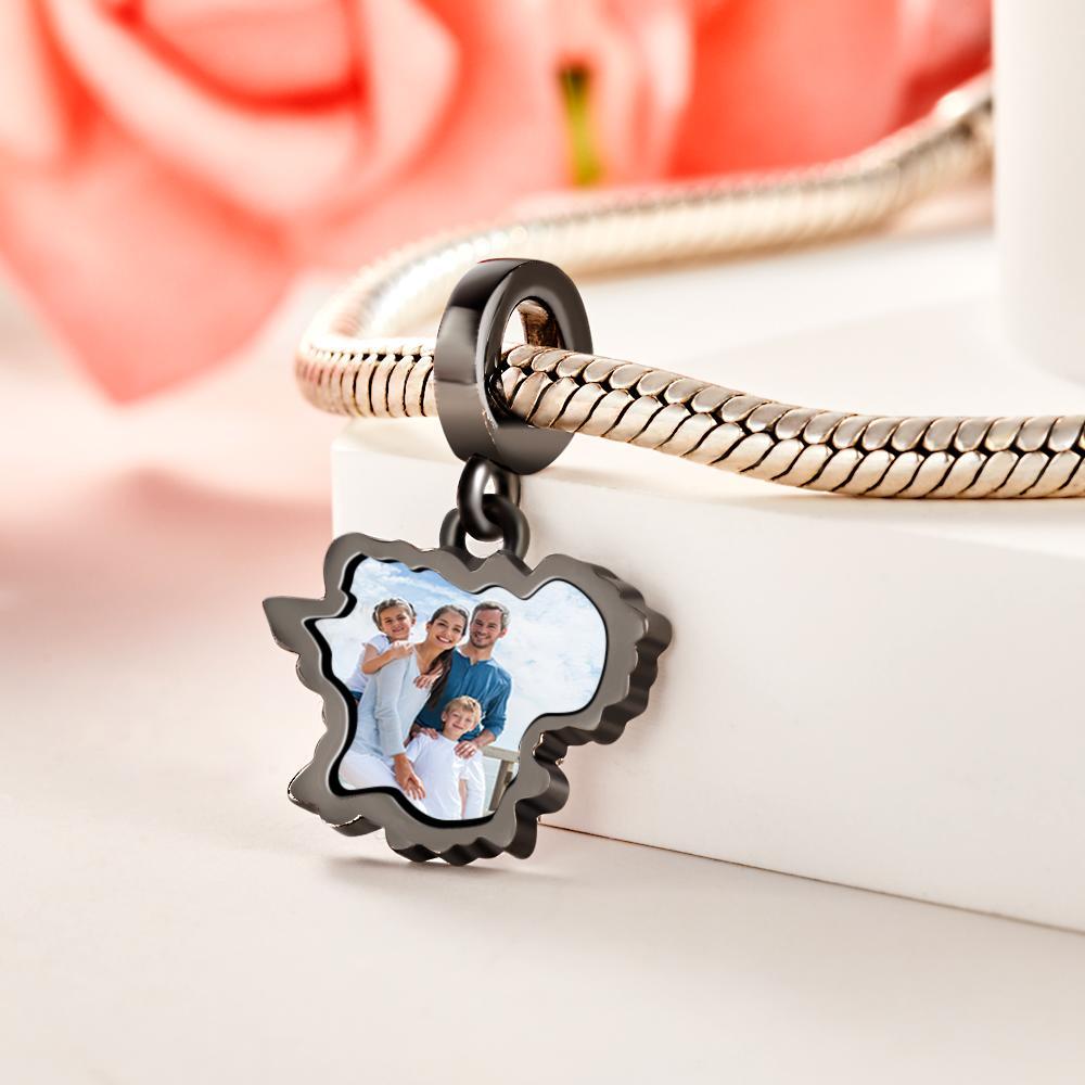 Custom Photo Charm Happy New Year Pendant Dangle Charm Gift for Family - 