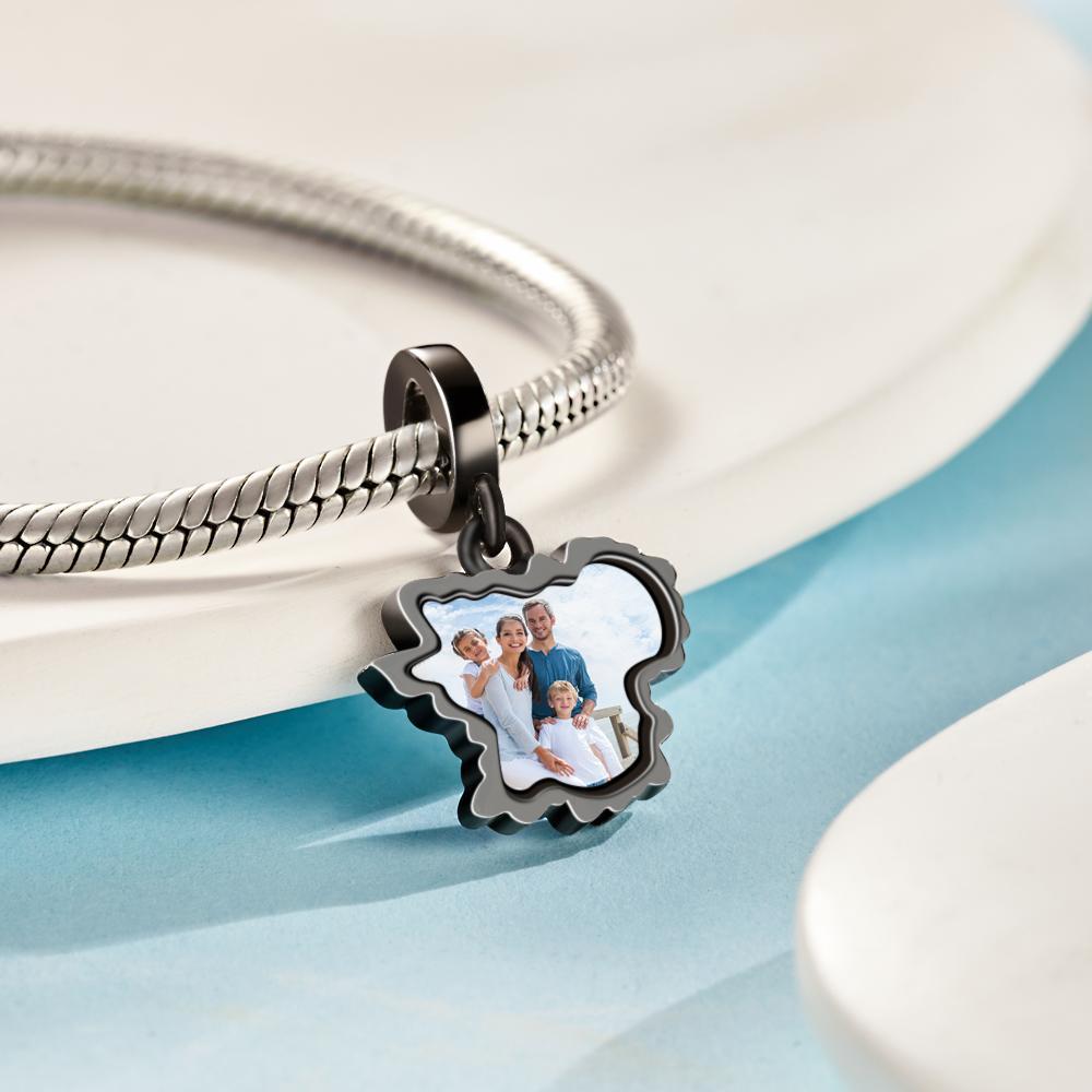 Custom Photo Charm Happy New Year Pendant Dangle Charm Gift for Family -