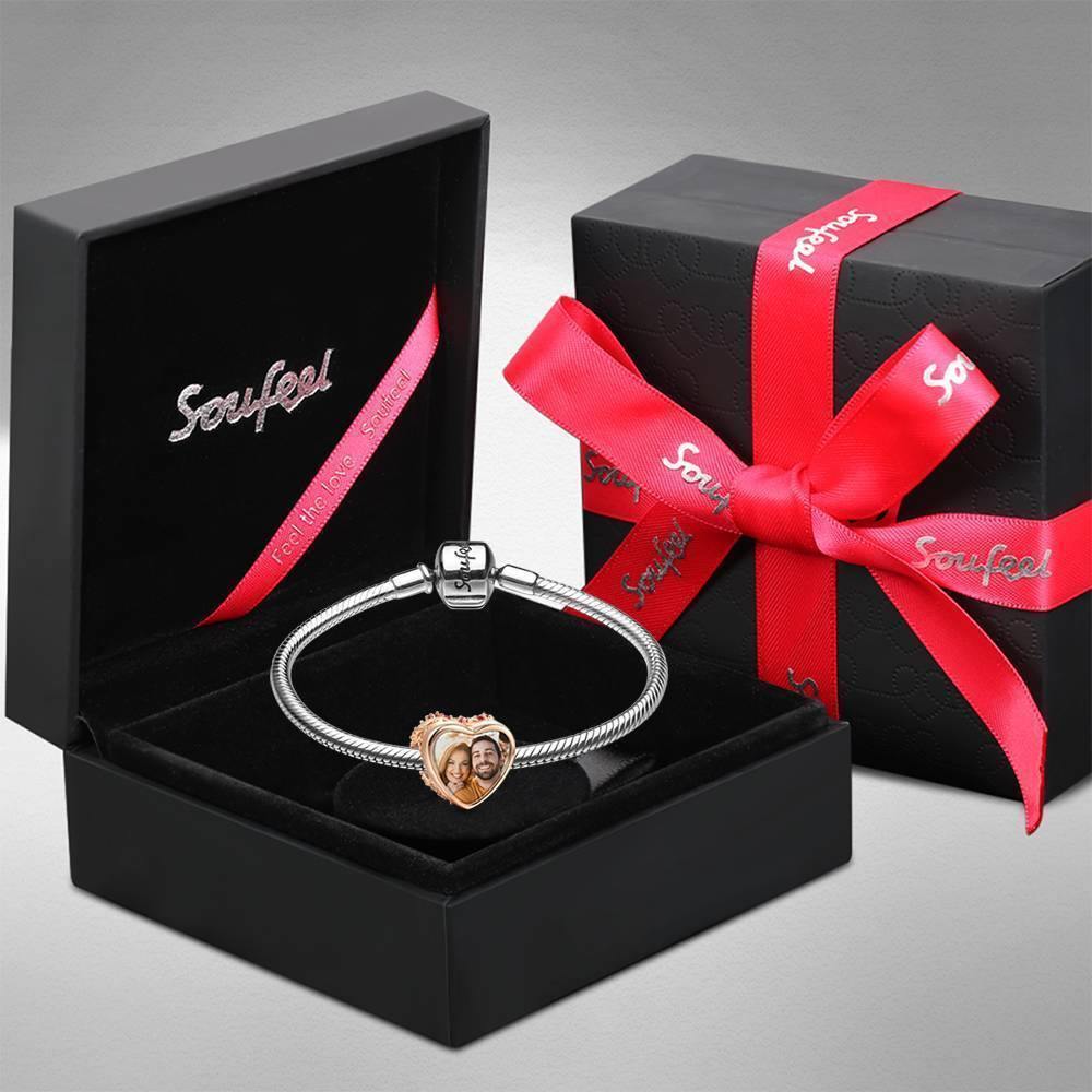 Endless Vines Photo Charm  Heart-shaped Rose Gold Plated - soufeelus