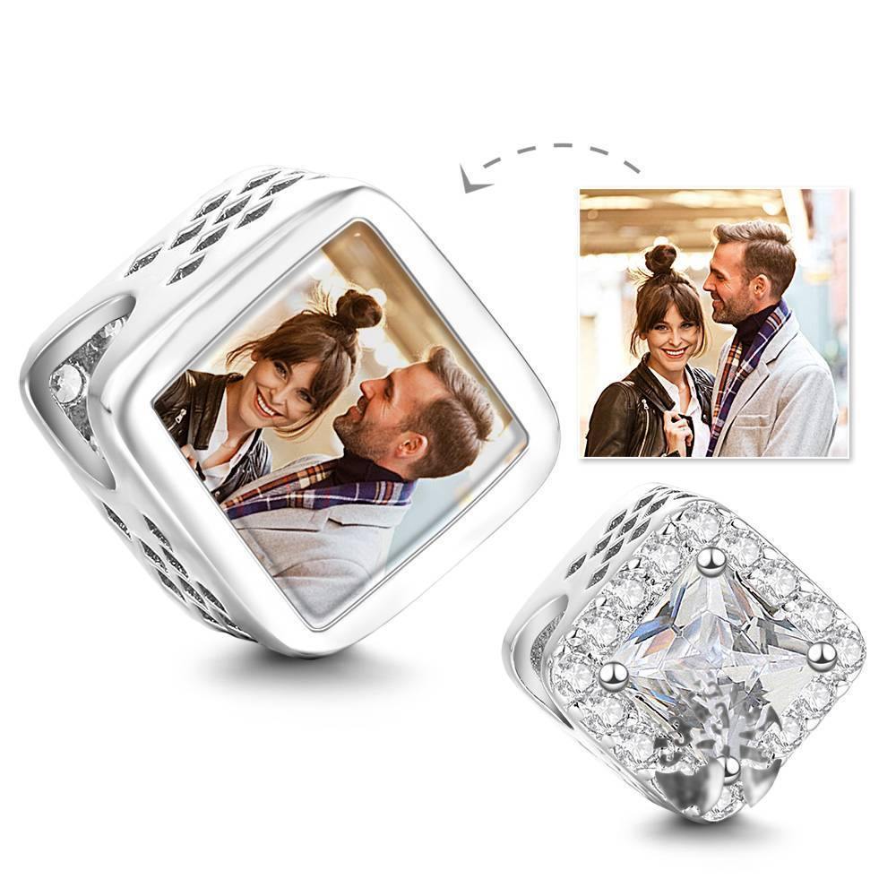 Square-shaped Photo Charm Classic Style 14K Gold Plated - soufeelus