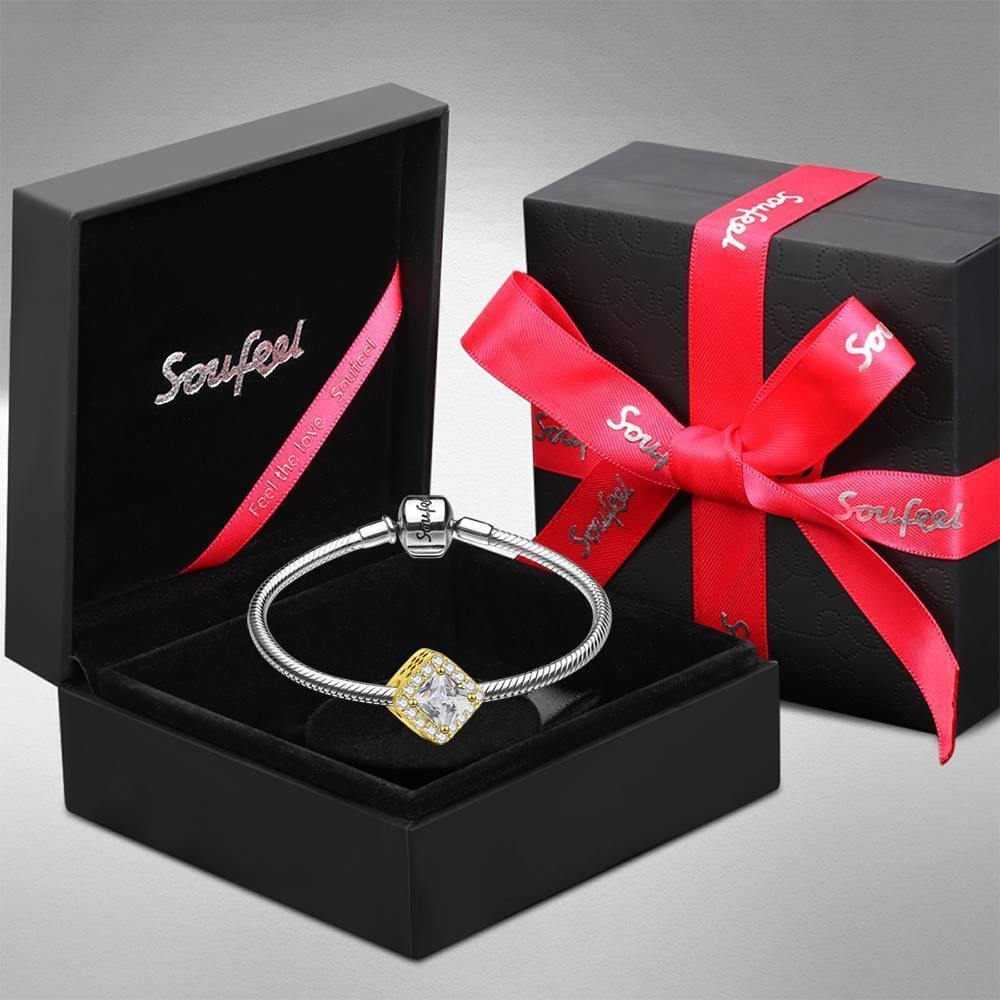 Square-shaped Photo Charm Classic Style 14K Gold Plated - soufeelus