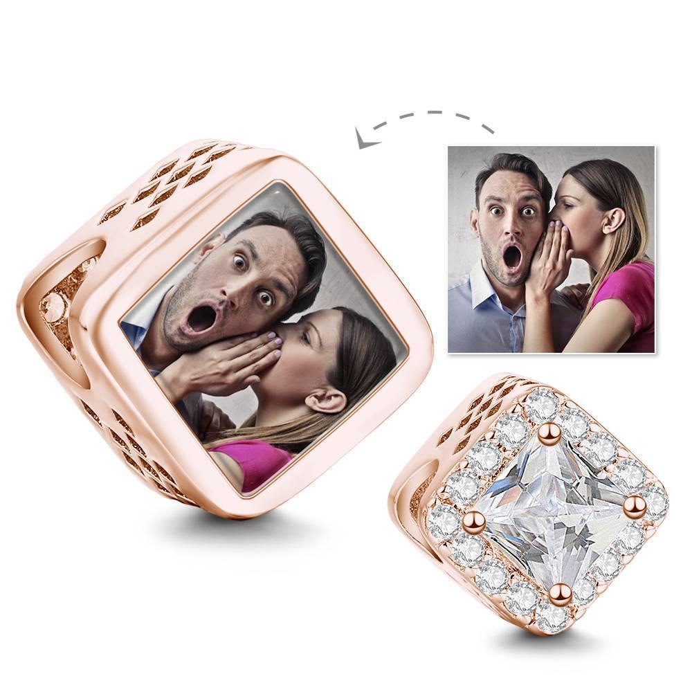 Square-shaped Photo Charm Classic Style 14K Gold Plated - soufeelus