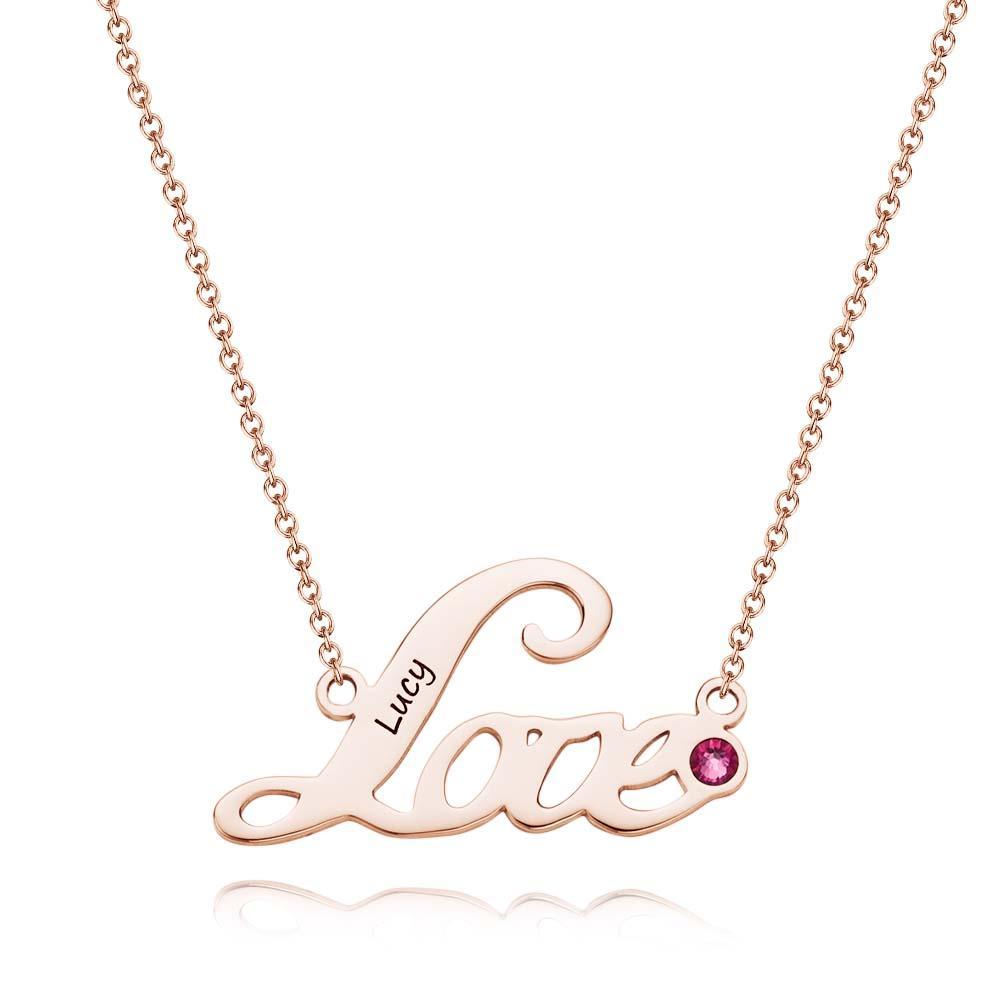 "We Are Always Together" Personalized Heart Necklace with Birthstone - soufeelmy