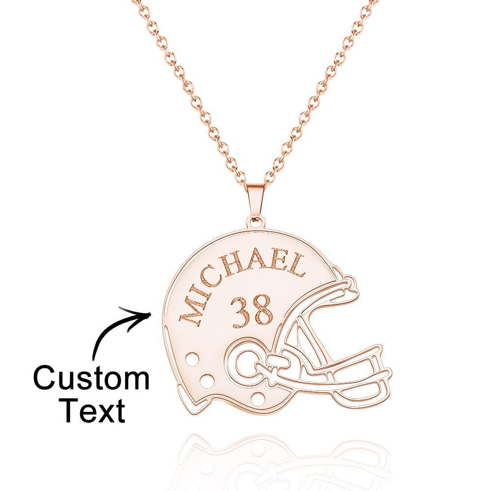 Custom Engraved Necklace Football Sports Helmet Gifts - soufeelmy
