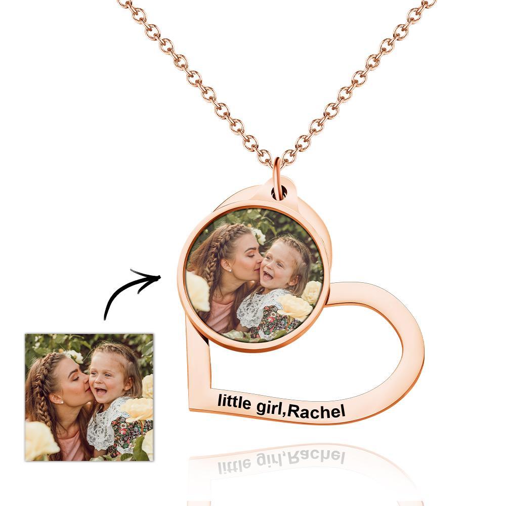 Custom Photo Engraved Necklace Heart-shaped Creative Gifts - soufeelmy
