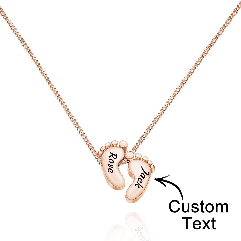 Custom Engraved Necklace Footprint Commemorate Gifts - soufeelmy