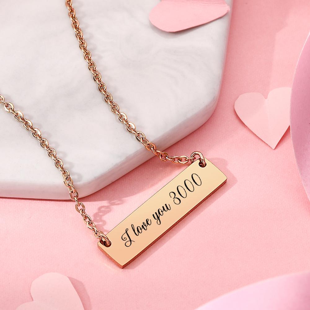 I love you 3000 necklace Custom Engraved Bar Necklace Avengers necklace Gift for her Gift for Marvel Fans - soufeelmy