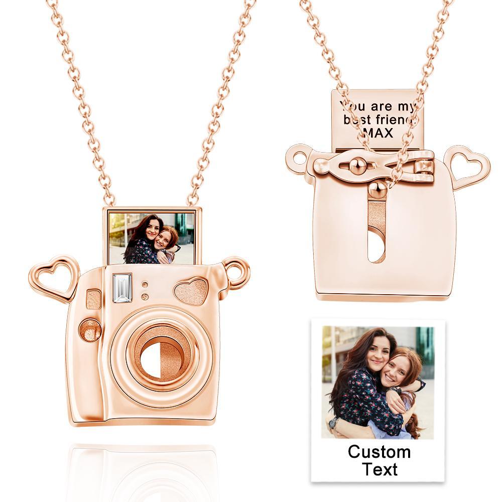 Custom Photo Engraved Necklace Camera Pendant Necklace Creative Gift for Friend - soufeelmy