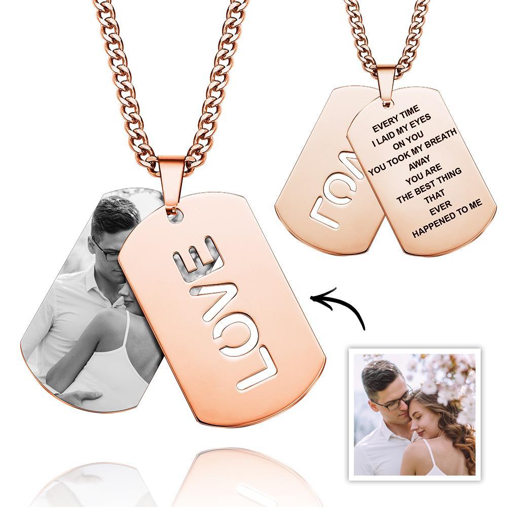 Double Dog Tag Personalised Message Steel Mens Pendants Men Women Boyfriend Bride Groomsman Gift - soufeelmy
