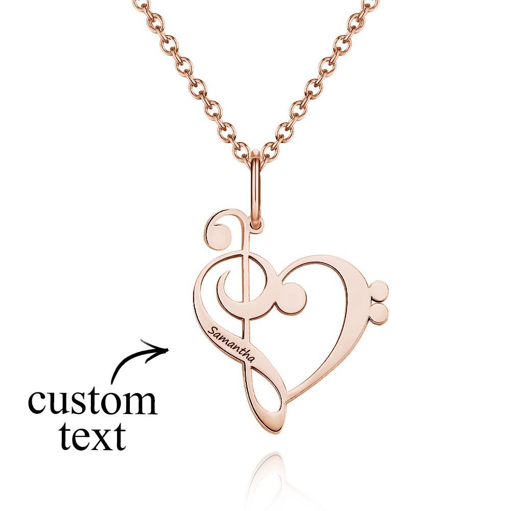Personalized Treble Clef Bass Clef Music Teacher Gift Engraved Necklace Music Note Appreciation Jewelry for Piano Teacher - soufeelmy