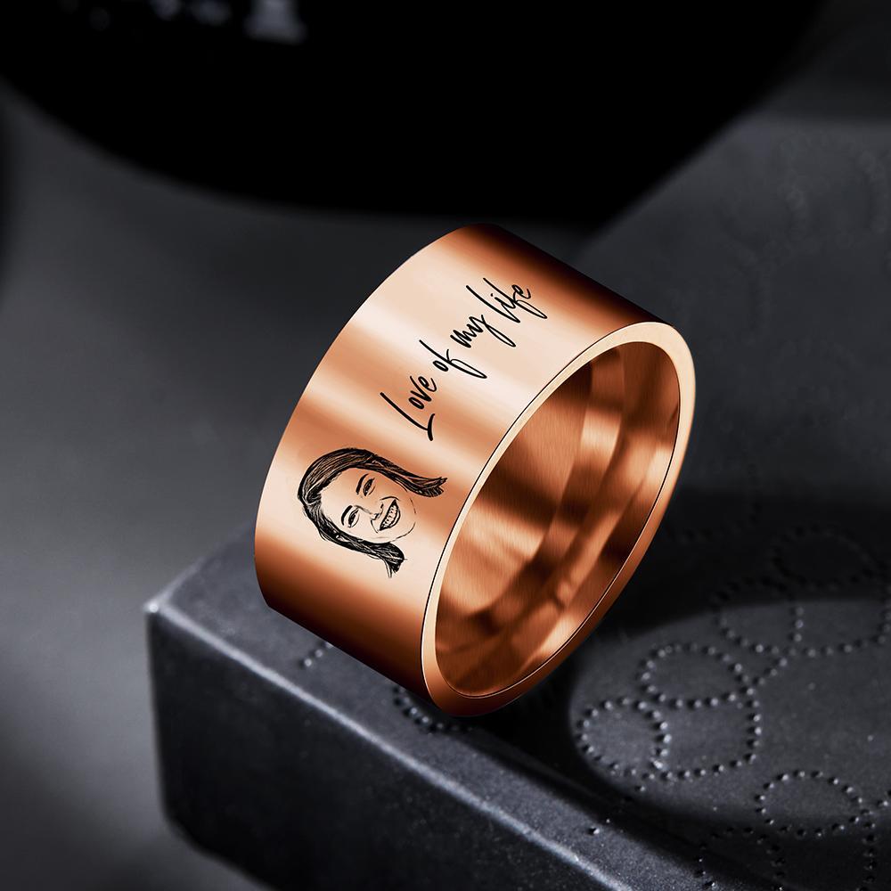 Custom Men's Ring Personalized Photo Ring With Engraved Girlfriend Perfect Gift For Boyfriend On Valentine's Day - soufeelmy