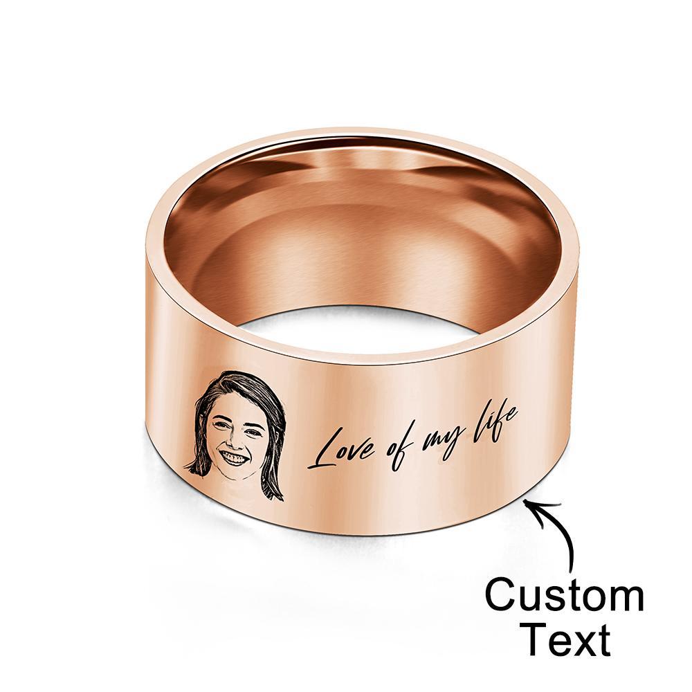 Custom Men's Ring Personalized Photo Ring With Engraved Girlfriend Perfect Gift For Boyfriend On Valentine's Day - soufeelmy