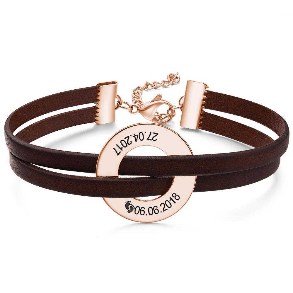 Engraved Bracelet Men's Bracelet Name Bracelet Rose Gold Plated