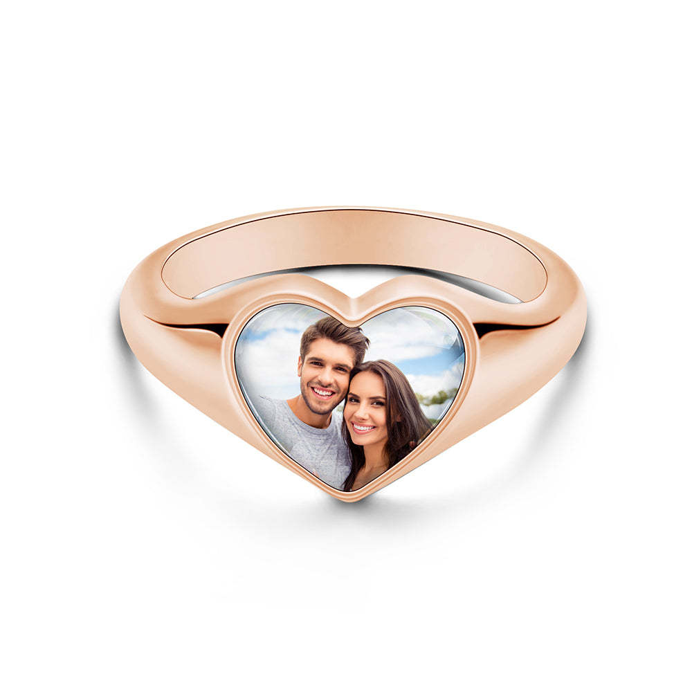 Heart-shaped Photo Ring personalized Women's Jewelry Mother's Day Gifts - soufeelmy