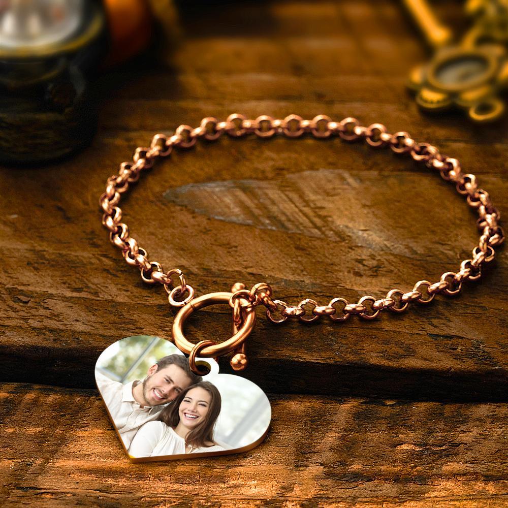 Custom QR Code Bracelets Photo Bracelets with Heart Gifts