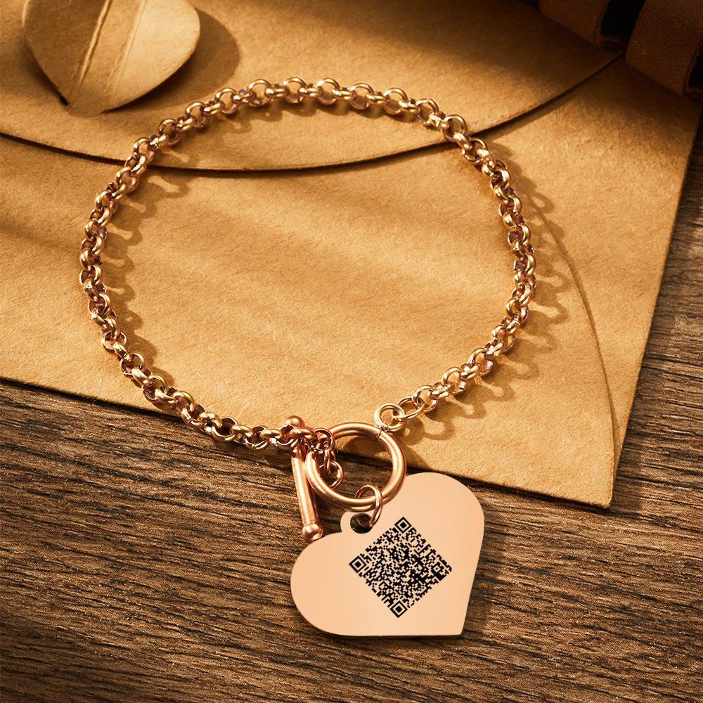 Custom QR Code Bracelets Photo Bracelets with Heart Gifts