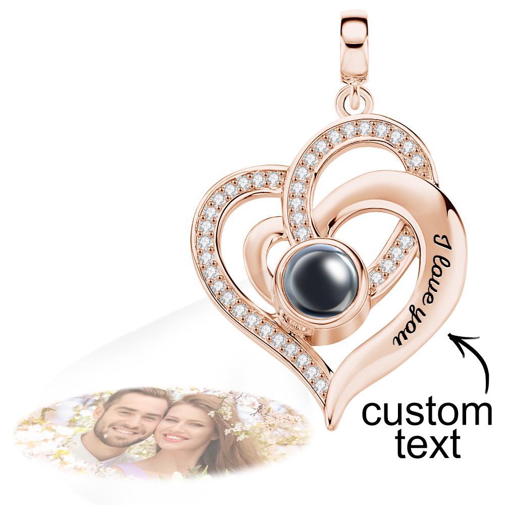 Projection Love Heart Personalized Photo Pendant Dangle Basic and Simple Charm for Bracelet - soufeelmy